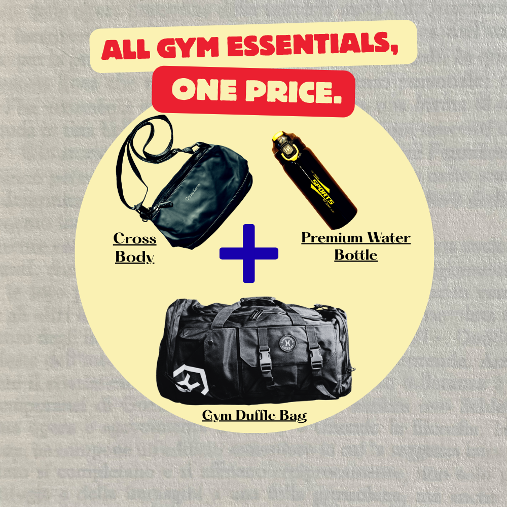 Gym Essentials Pack – Duffle Bag, Crossbody & Water Bottle Bundle | Good Well Luggage