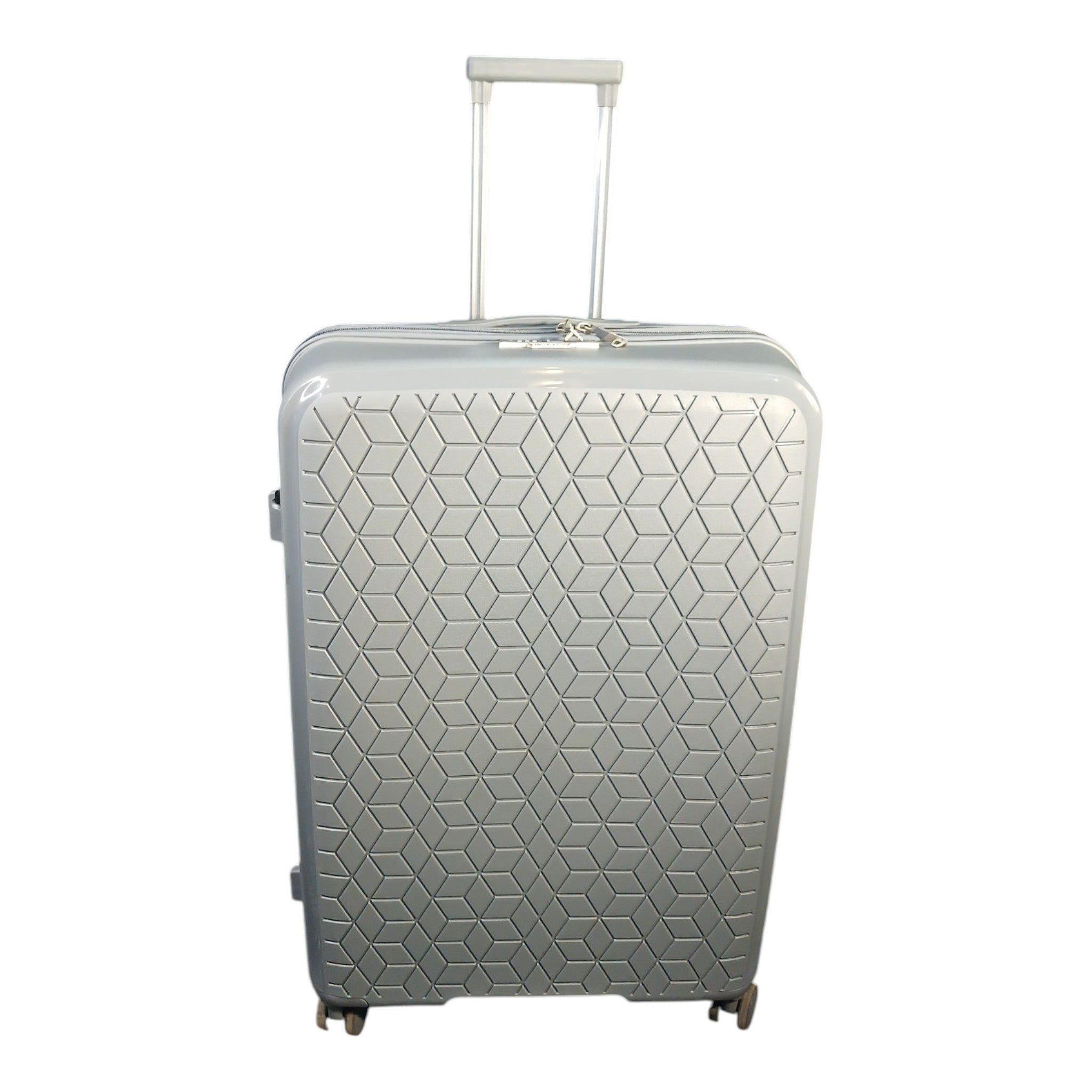 Swiss Luggage Set – Premium Silver Geometric Hard Shell | Best Deal in Pakistan