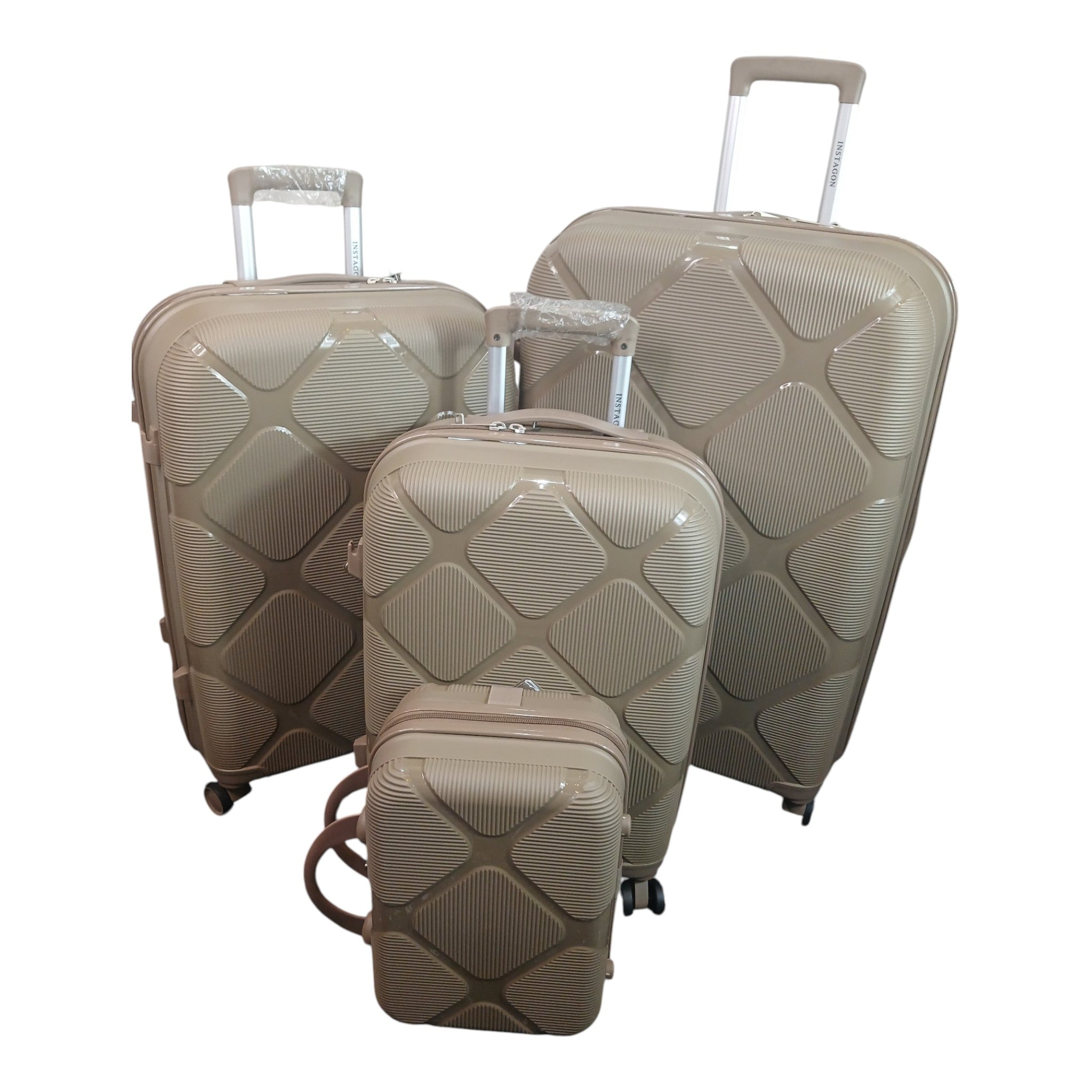 Instago 4-Piece Luggage Set – Premium Champagne Gold Hard Shell | Best Deal in Pakistan