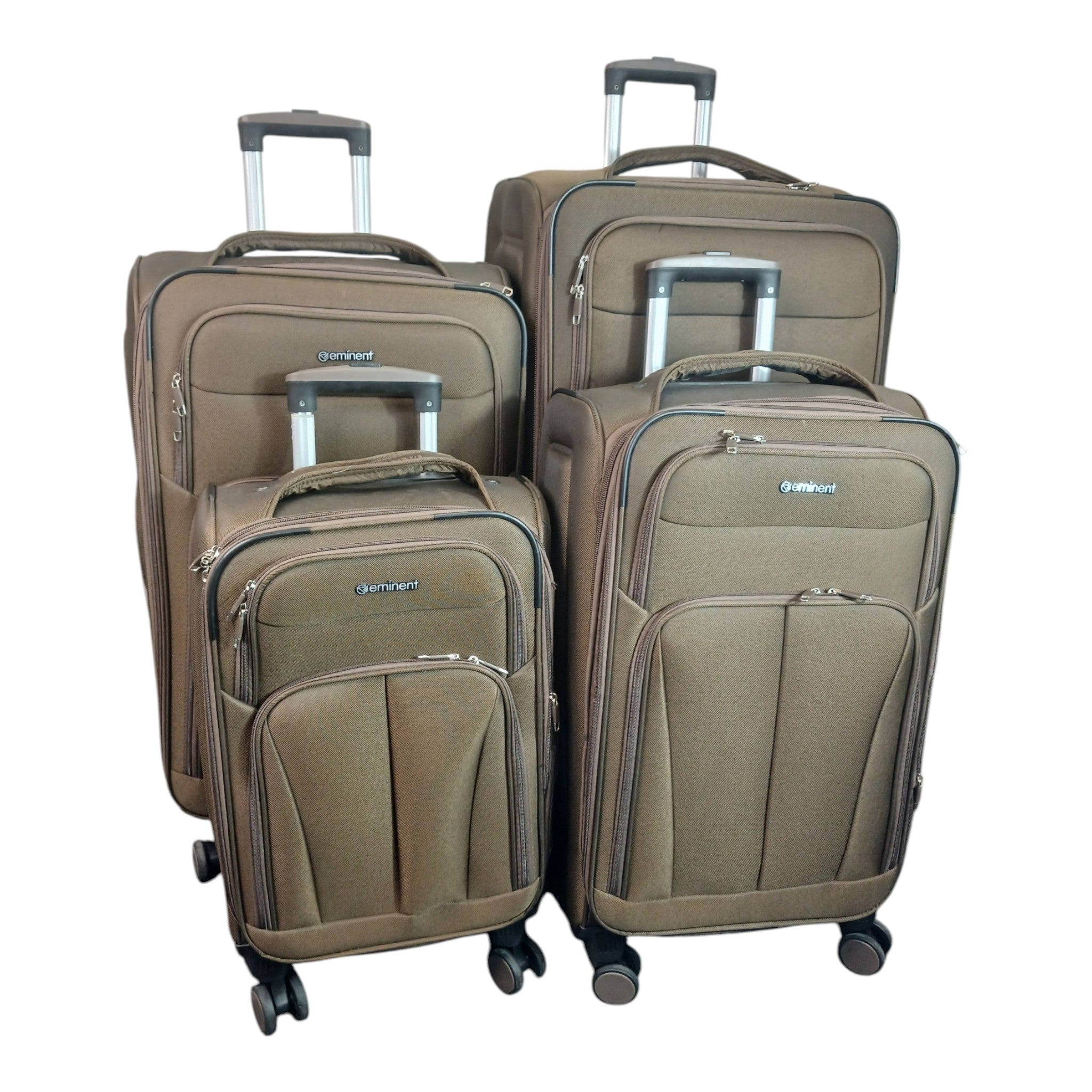 Eminent 4-Piece Luggage Set – Premium Mocha Brown Soft Shell | Best Deal in Pakistan