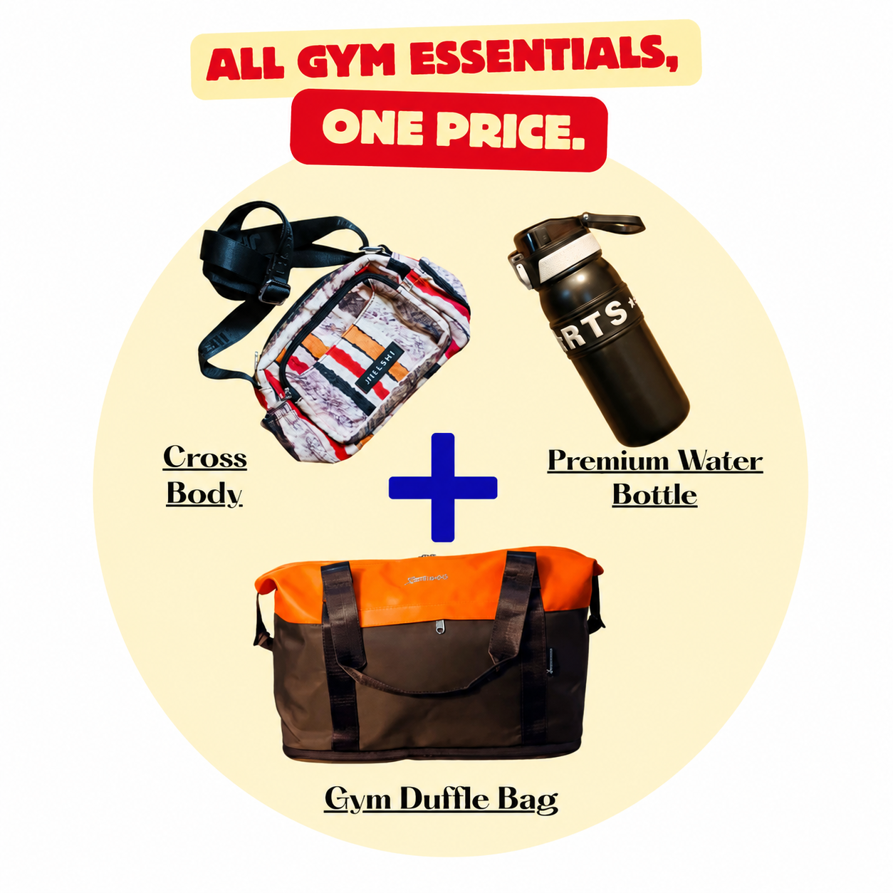 Her Gym Essentials Pack – Gym Duffle, Crossbody & Sports Bottle Bundle | Good Well Luggage