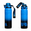 Sports Gradient Blue Water Bottle with Wrist Strap