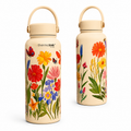 Thermotrek Wildflower Insulated Water Bottle – Cream