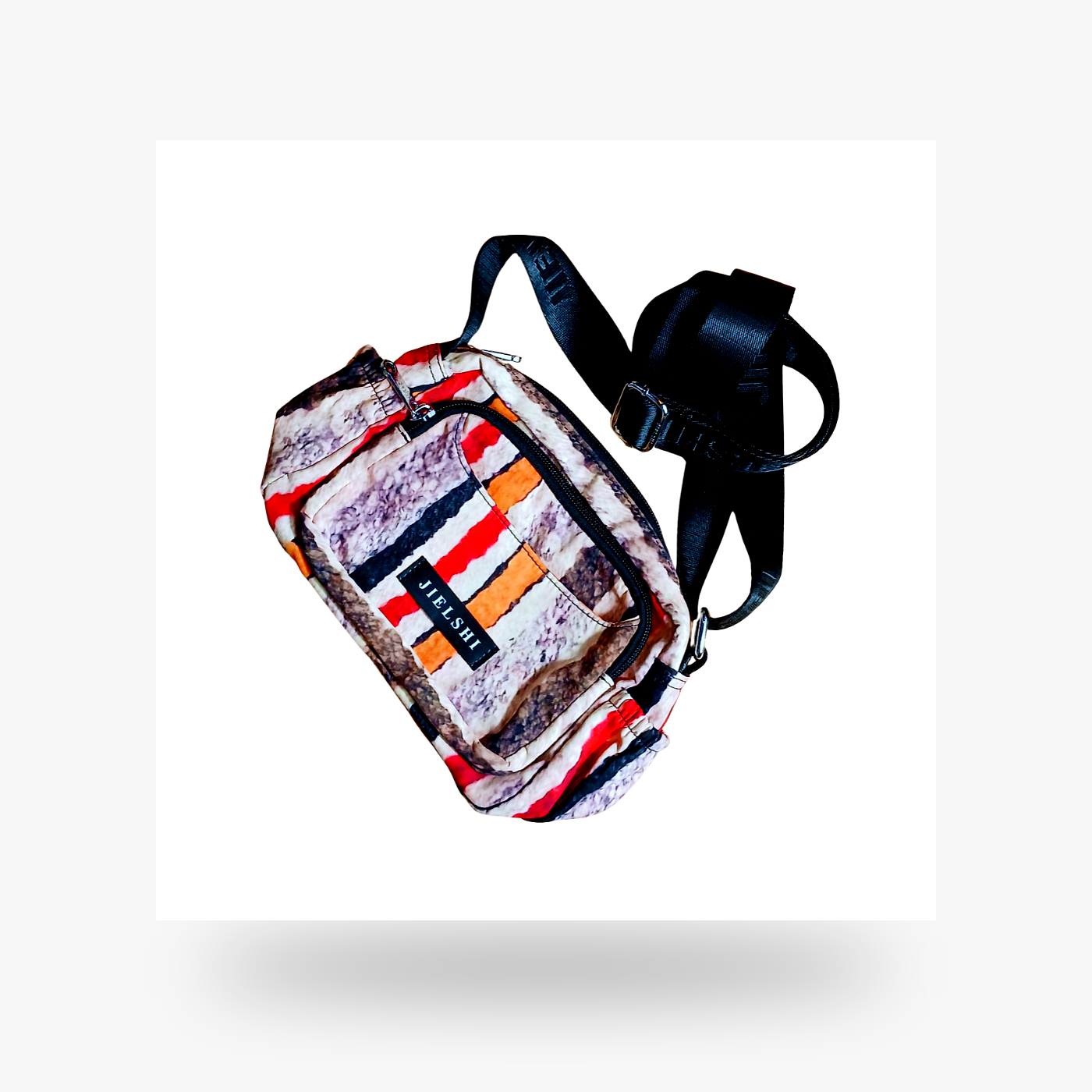 JIELSHI Vibrant Multi-Patterned Crossbody Bag